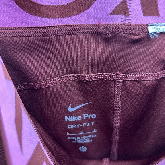 Nike Pro Burgundy Shorts with Pink Accents - Picture 2 of 2